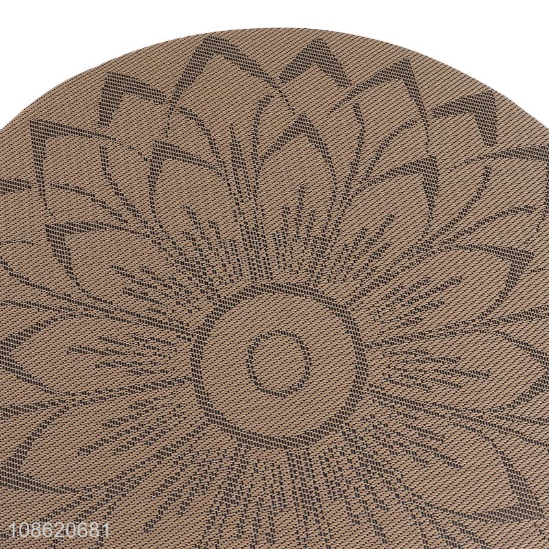 Hot product round braided textilene placemats coffee table mats