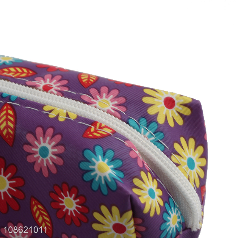 China wholesale flower pattern pencil bag for stationery storage