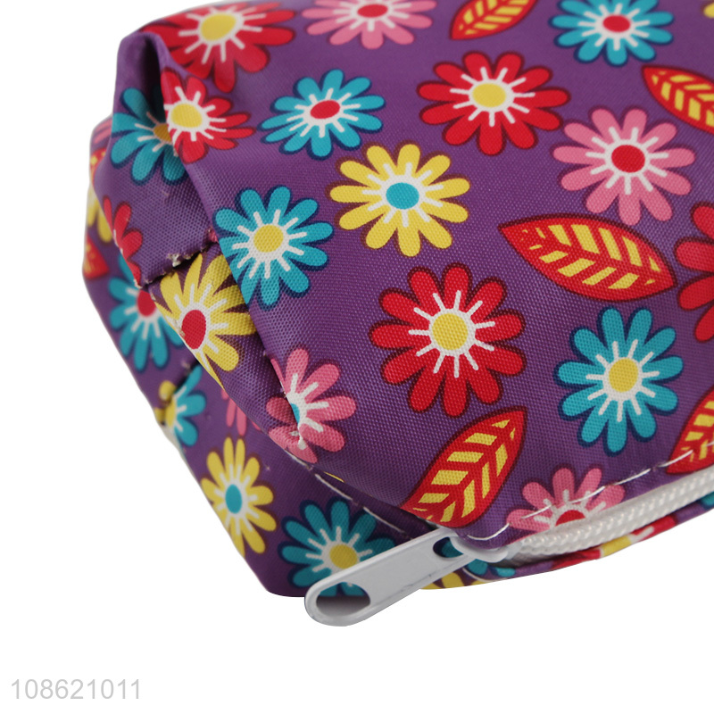 China wholesale flower pattern pencil bag for stationery storage