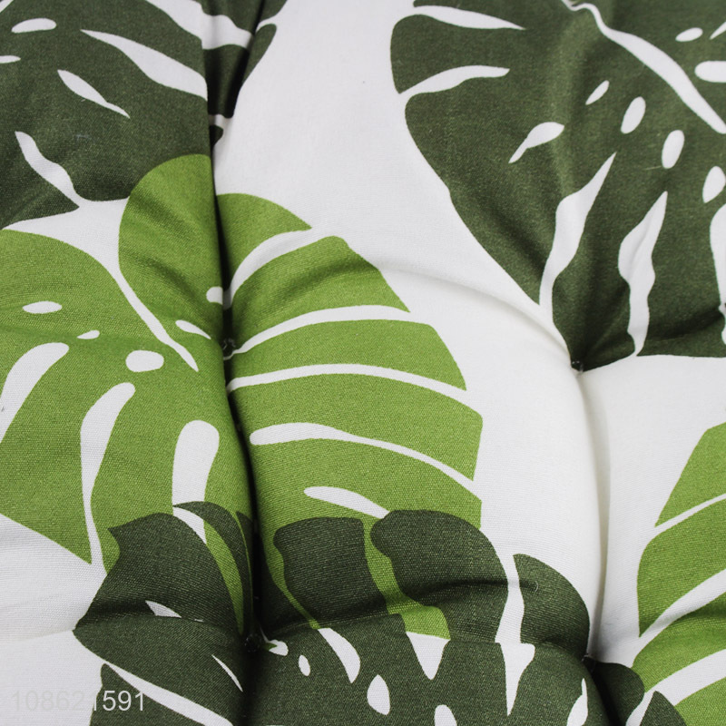 Wholesale green leaves printed anti-slip chair cushion seat pad