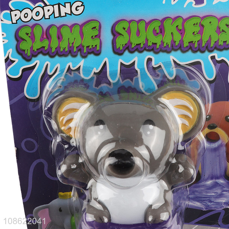 Wholesale cartoon koala vomit slime squeeze toy novelty fidget toy