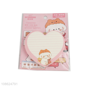 Hot selling 70 sheets heart shaped sticky notes post-it notes