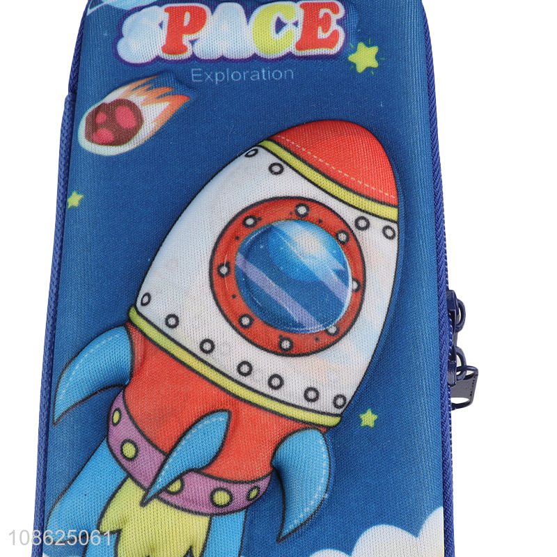 Good quality spaceship cartoon students pencil case pencil pouch bag