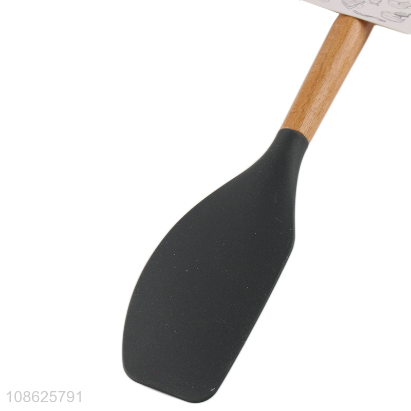 Hot selling non-stick bakeware nylon spatula with wooden handle