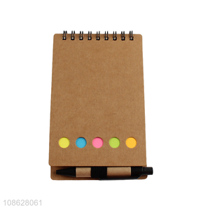 Hot selling spiral notebook set with ball pen and sticky notes