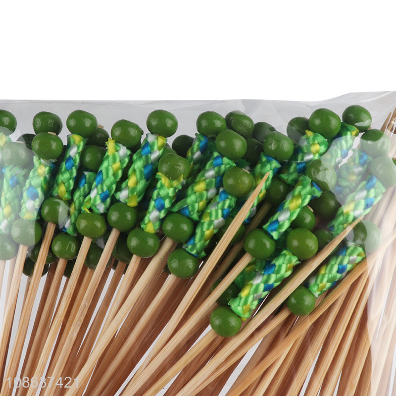 Low price 50pcs bamboo cocktail toothpicks fruit appetizer picks