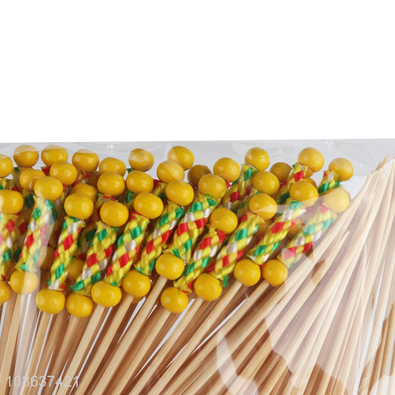 Low price 50pcs bamboo cocktail toothpicks fruit appetizer picks