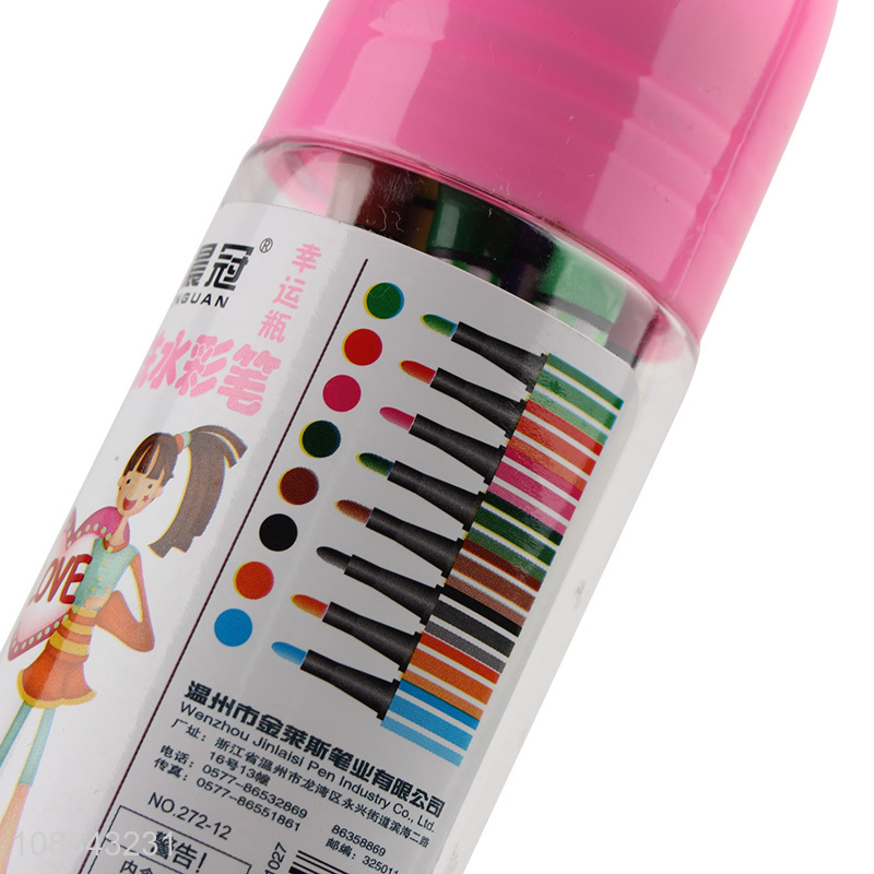 Wholesale 12 colors washable watercolor pencils set for kids drawing