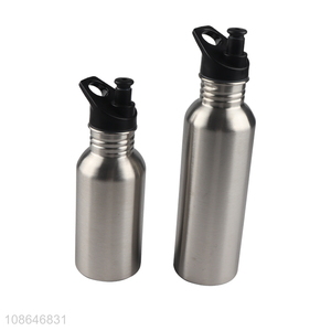 Wholesale 500ml 800ml single wall stainless steel vacuum insulated bottle water bottle