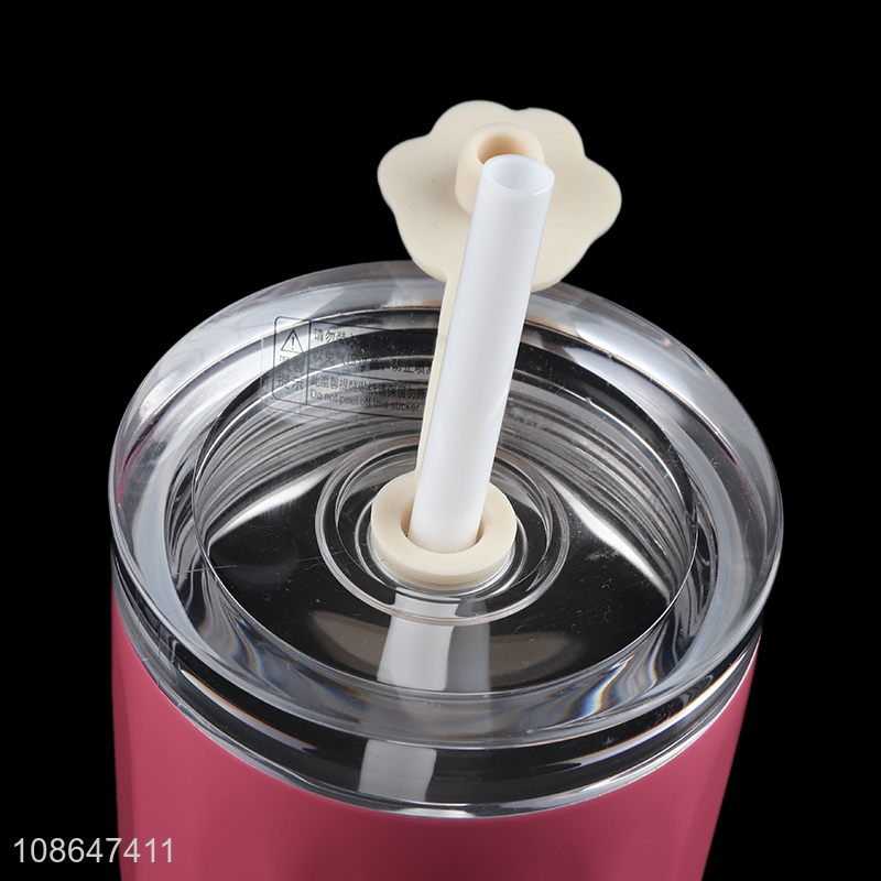 Latest products multicolor stainless steel vacuum insulated cup with straw