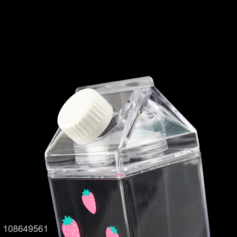 New product 500ml strawberry printed plastic water bottle milk carton