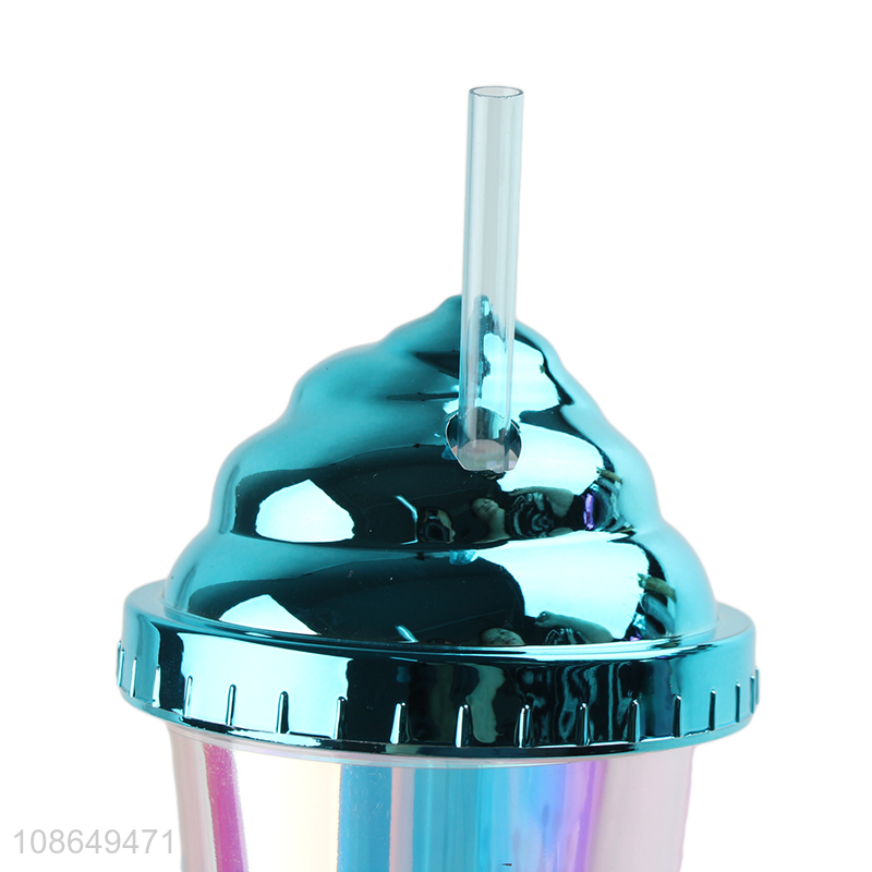 Online wholesale plastic coffee tumblers water cup with straw & straw