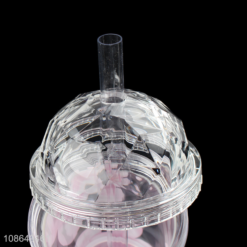 New arrival plastic sakura mugs water cup juice mug with straw