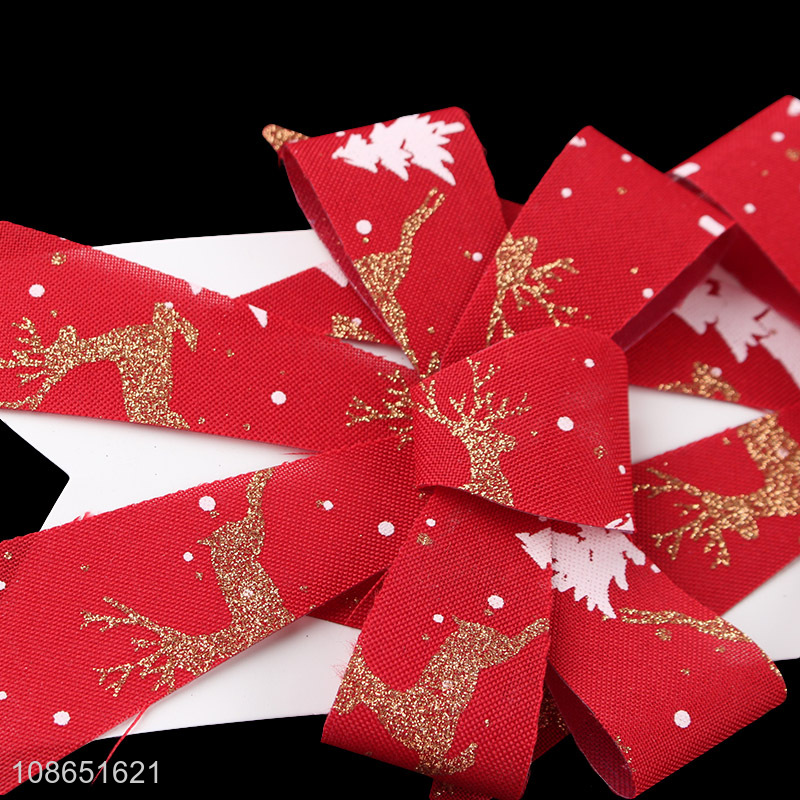 Hot selling red christmas decoration bowknot for xmas tree