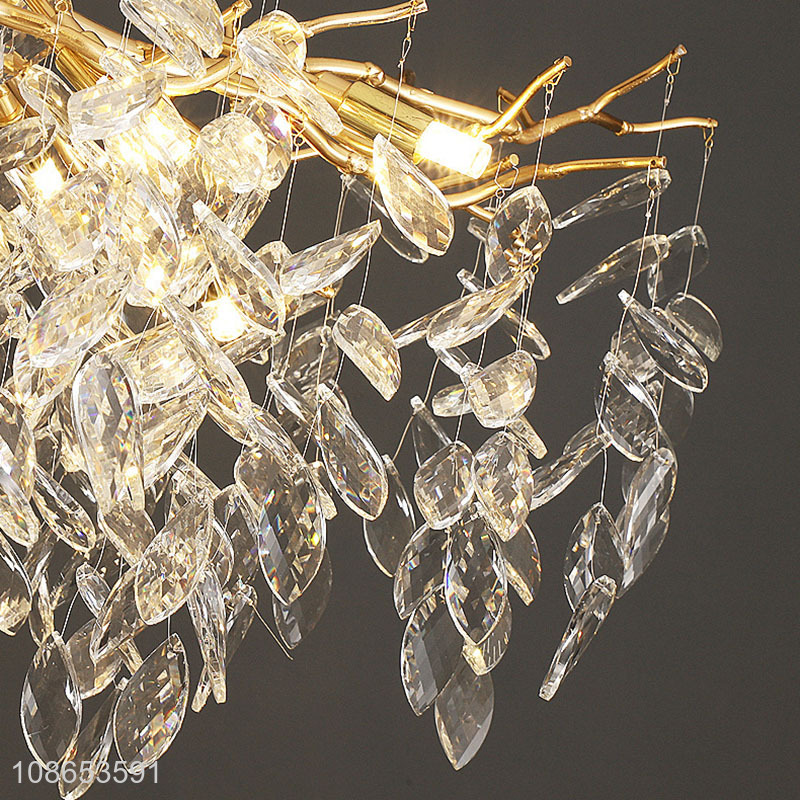 Wholesale luxury crystal chandelier tree branch ceiling light for dining room