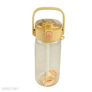 Hot sale portable petg plastic water bottle with straw & shoulder strap