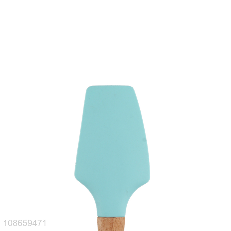 Hot selling silicone scraper baking scraper spatula with wooden handle
