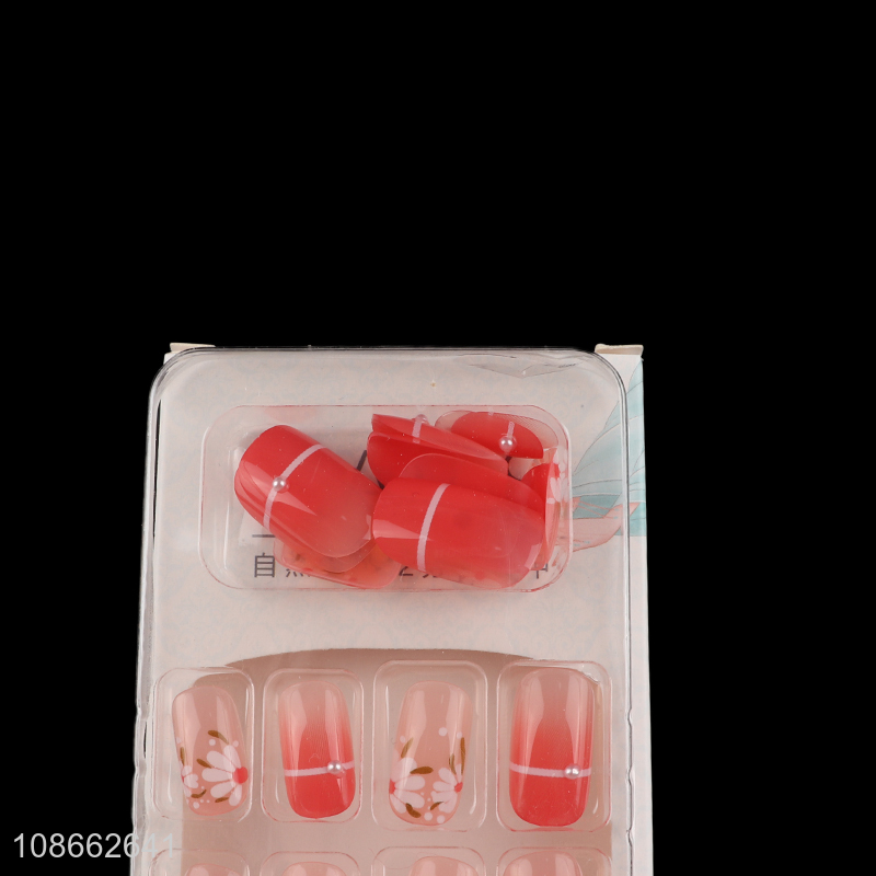 Online wholesale 24pcs decorative fake nail artificial nail set