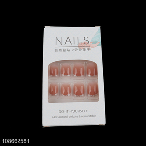 Hot items comfortable 24pcs adult fake nail artificial nail for sale