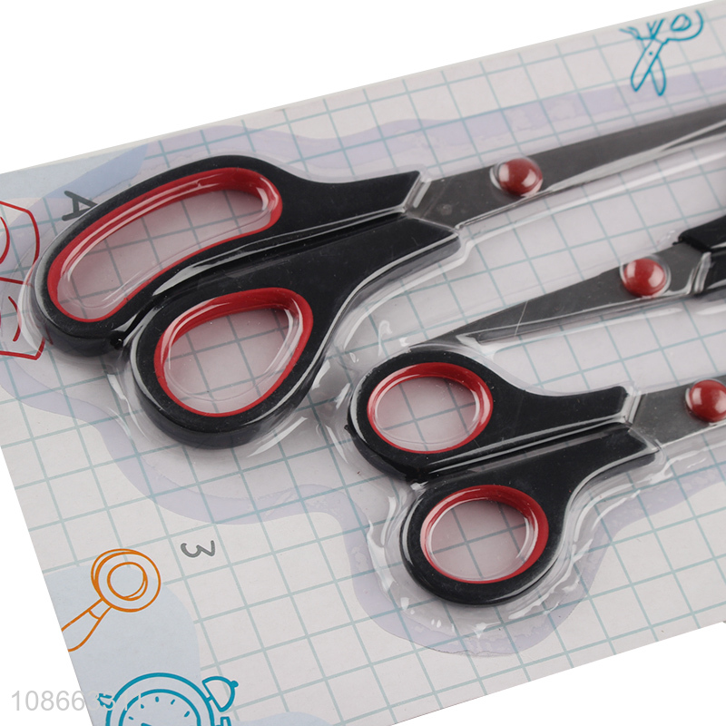 Hot sale 3pcs multi-function stainless steel scissors with plastic handle