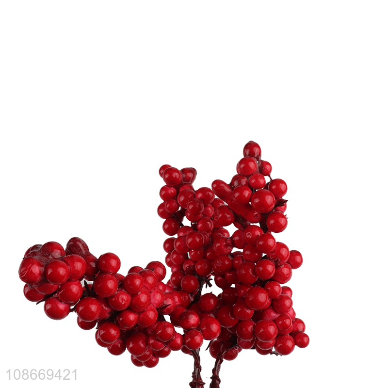 Factory price simulation red berry string for christmas decoration