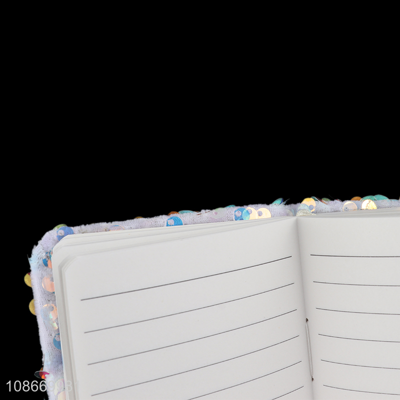 Hot selling shiny sequined cover journal notebook for kids girls