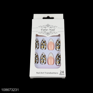 Online wholesale 24pcs leopard fake nails press on false nails
