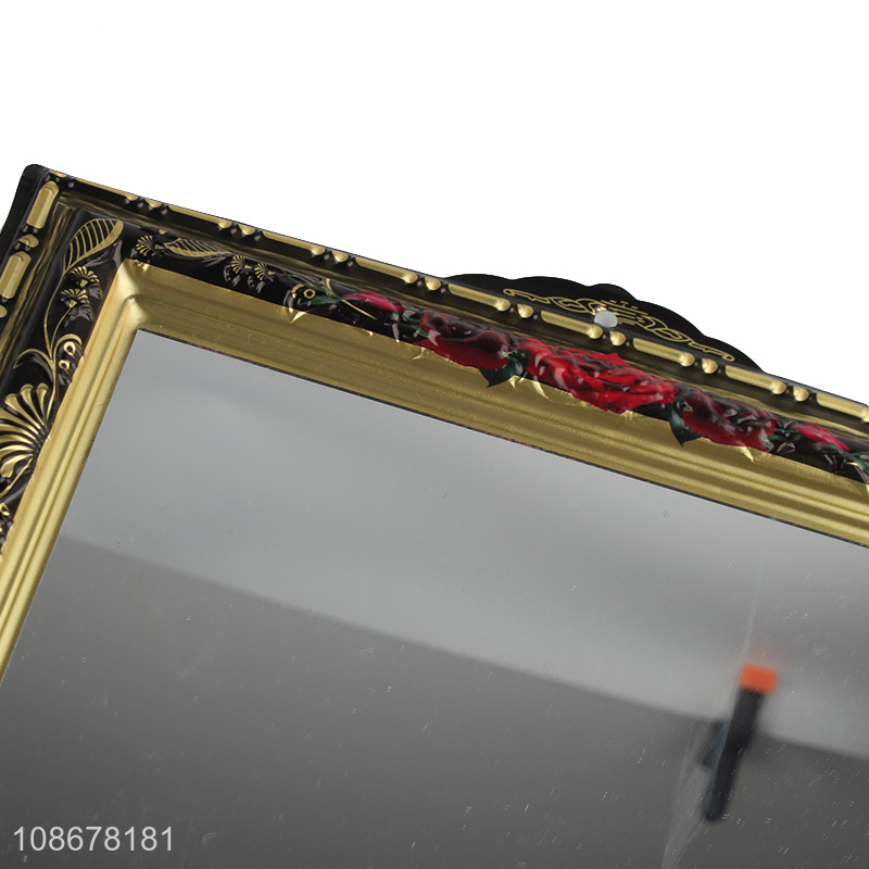 Good quality rectangle antique vanity wall mirror for bathroom mantel