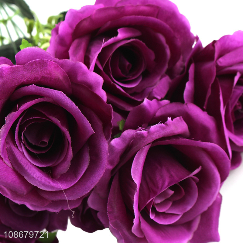 High quality 7 heads realistic rose flower artificial flower for home decor