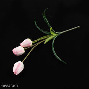 Hot sale 3 heads artificial flowers fake tulip for indor outdoor decoration