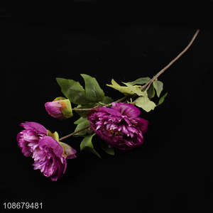 New product 3 heads artificial peony lifelike flowers for indoor decoration