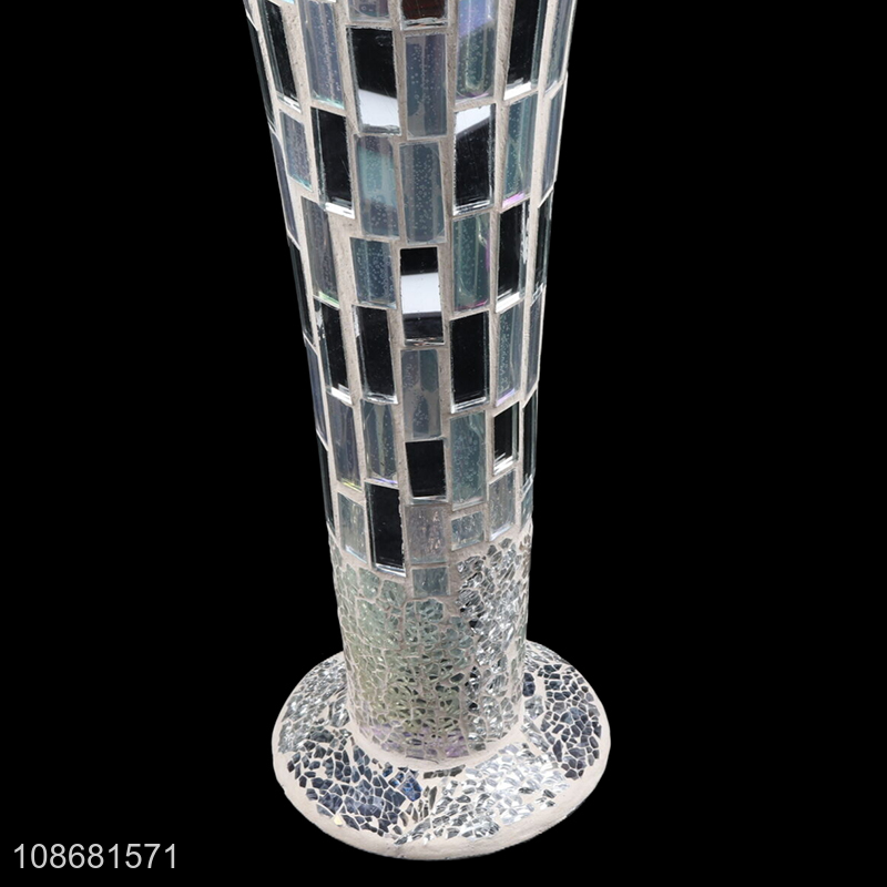 Top selling indoor decoration mosaic glass vase for tabletop