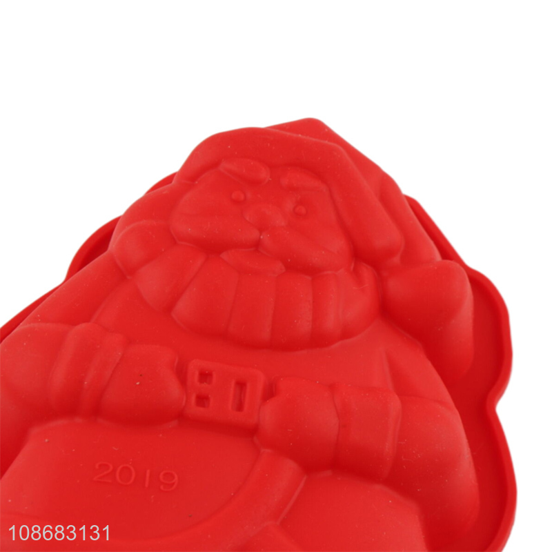 Wholesale Christmas Santa Claus shaped silicone cake mold silicone fondant mold