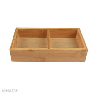 New product 2-compartment natural bamboo serving tray for restaurant