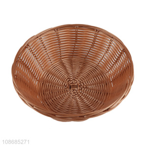 Factory price handmade plastic rattan woven storage basket for kitchen food