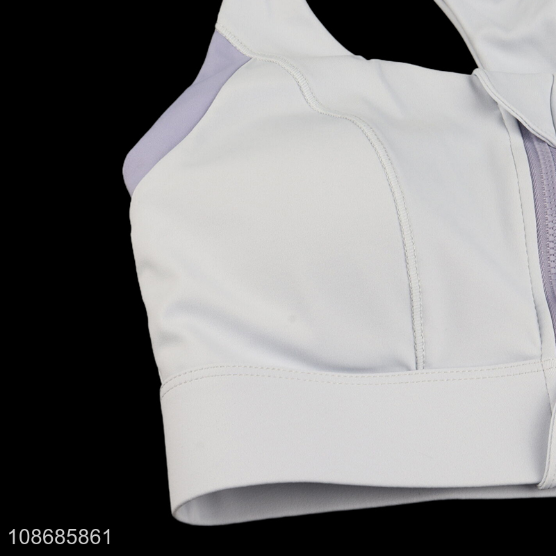 Best selling women sports yoga fitness bra breathable bra with zipper