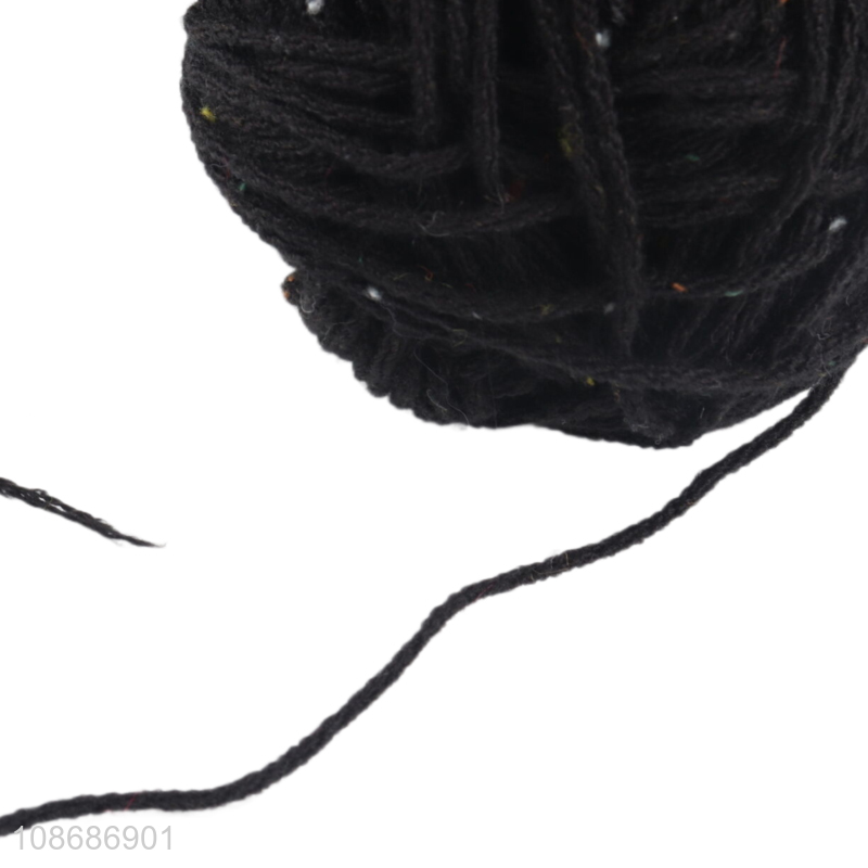 Yiwu market black cotton tweed soft knitting wool yarn for sale