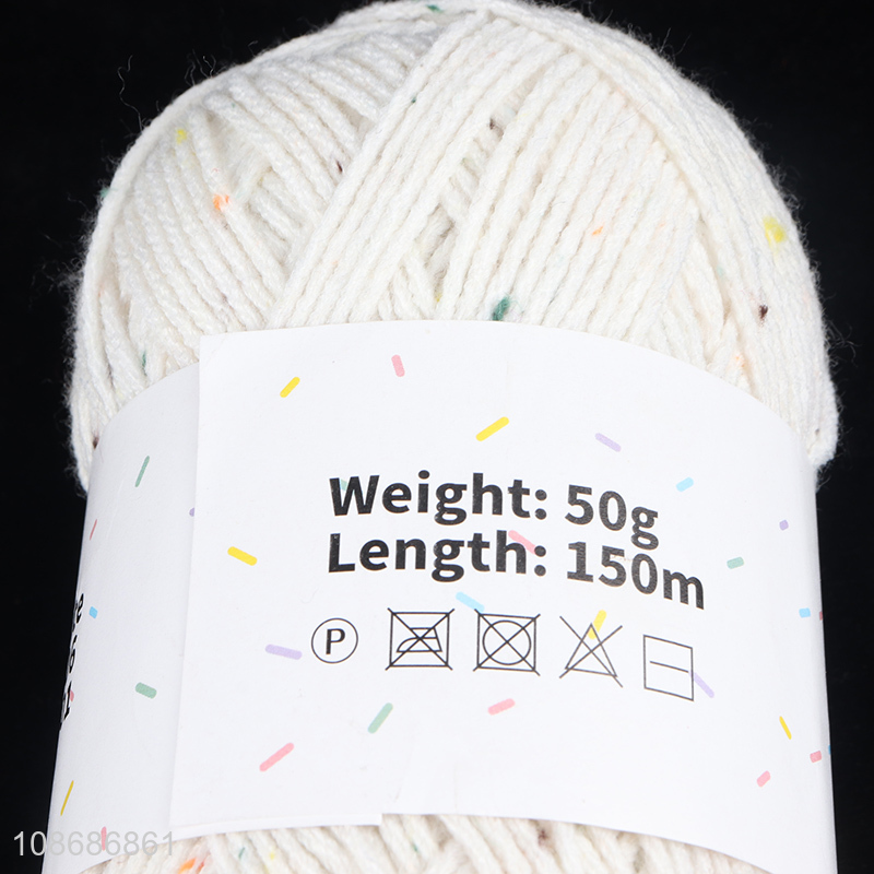 Online wholesale white cotton tweed knitting wool yarn for scarf
