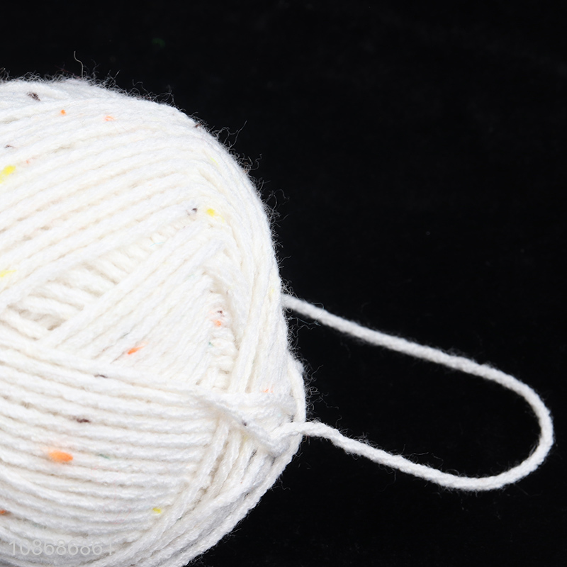 Online wholesale white cotton tweed knitting wool yarn for scarf