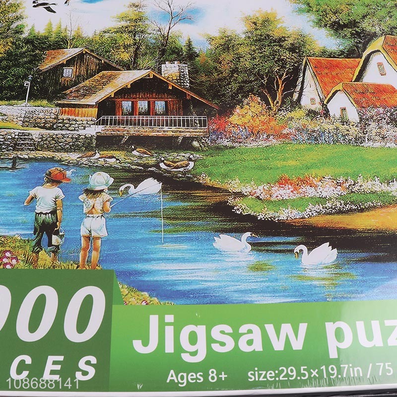 Online wholesale 1000 pieces puzzle go fishing jigsaw puzzle