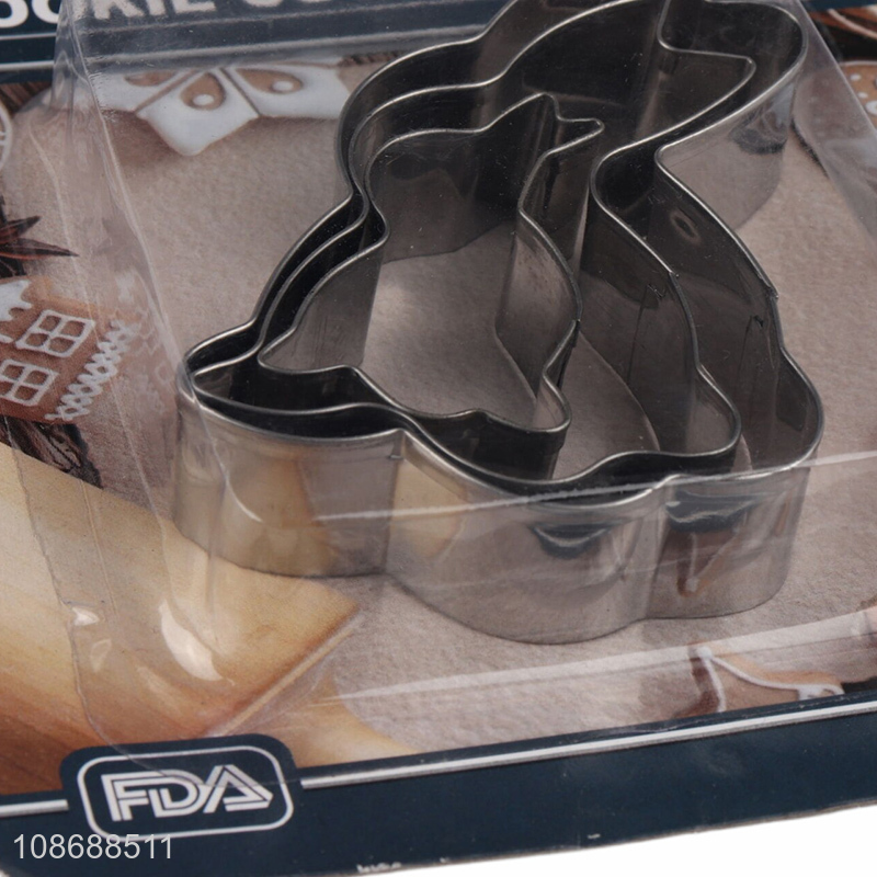 Best selling rabbit shape stainless steel cookies cutter cookies mould wholesale