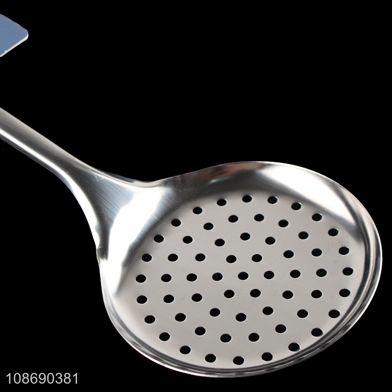 Latest design stainless steel kitchen utensils slotted ladle for sale