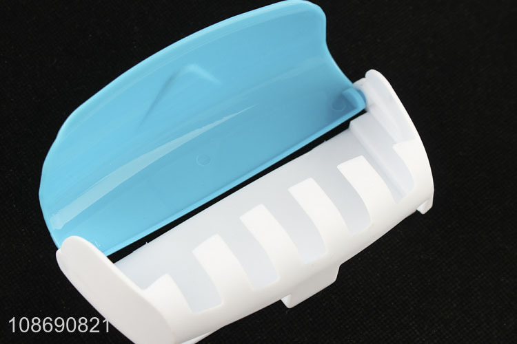 Wholesale wall mounted toothpaste dispenser and toothbrush holder set for family use