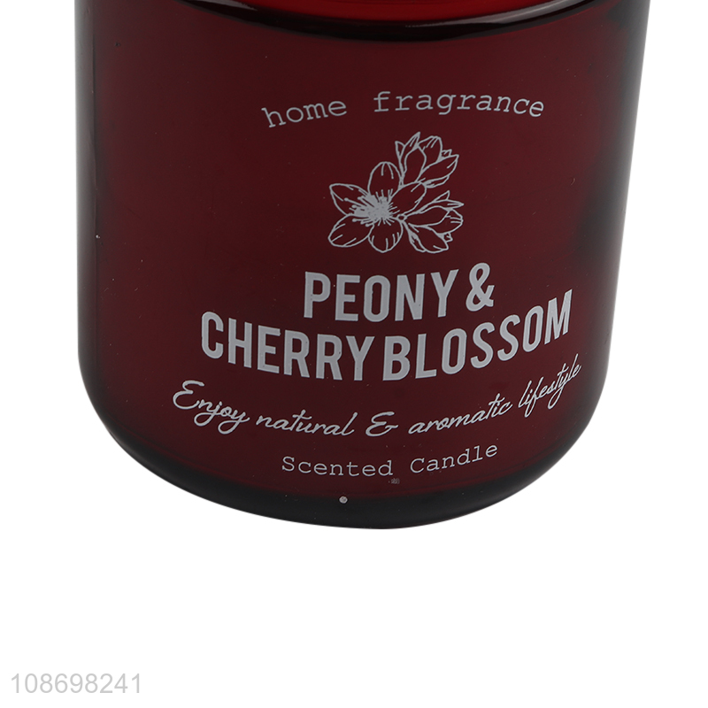 Yiwu market peony cherry blossom fragrance scented candle for home décor