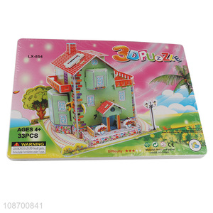 Online wholesale 33 pieces 3D beach villa jigsaw puzzle for kids