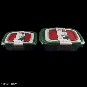 New product 3pcs/set rectangular plastic kitchen container fridge food crisper