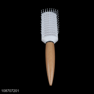 High quality anti-static detangling massage rib comb with wooden handle