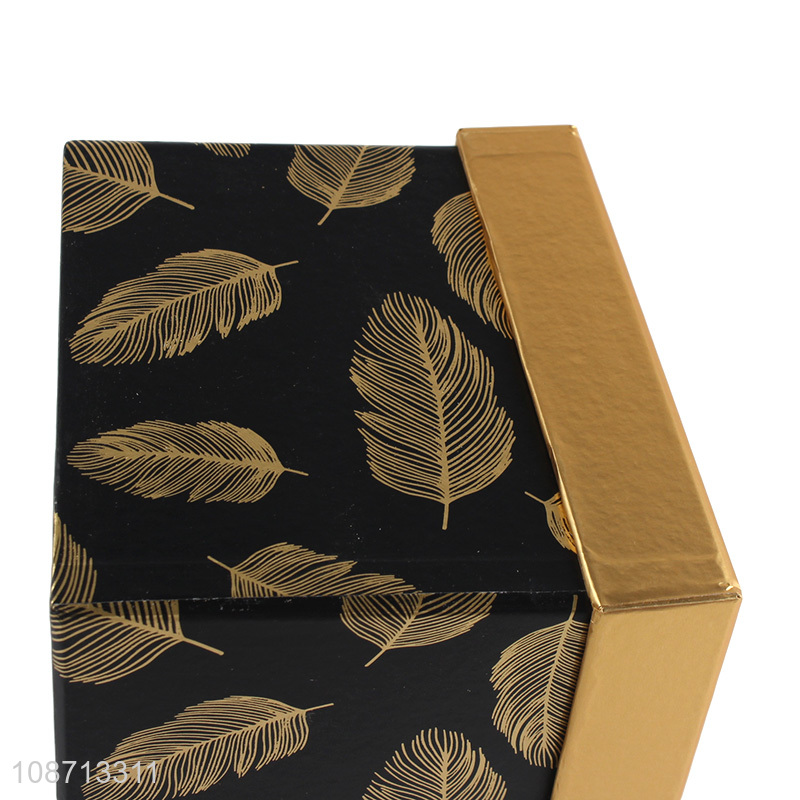 New design luxury feather pattern preserved rose box flower gift box