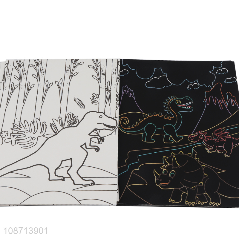 Good selling dinosaur series kids scratch art card art paper for painting toys