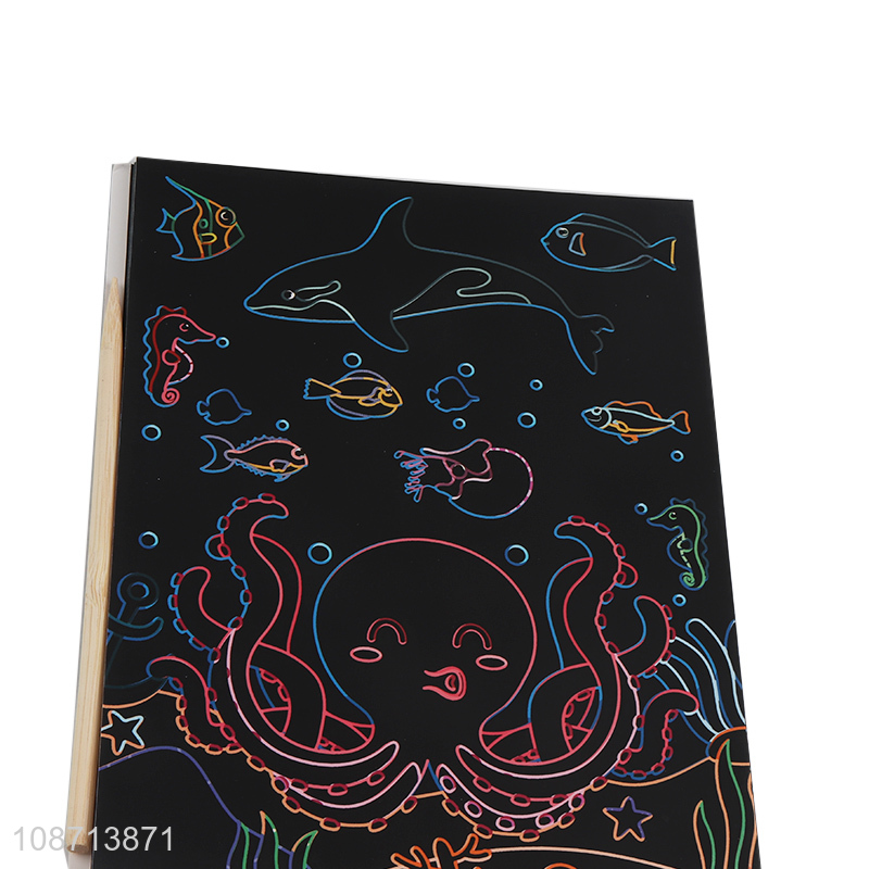 Top selling ocean series kids scratch art card art paper for painting toys